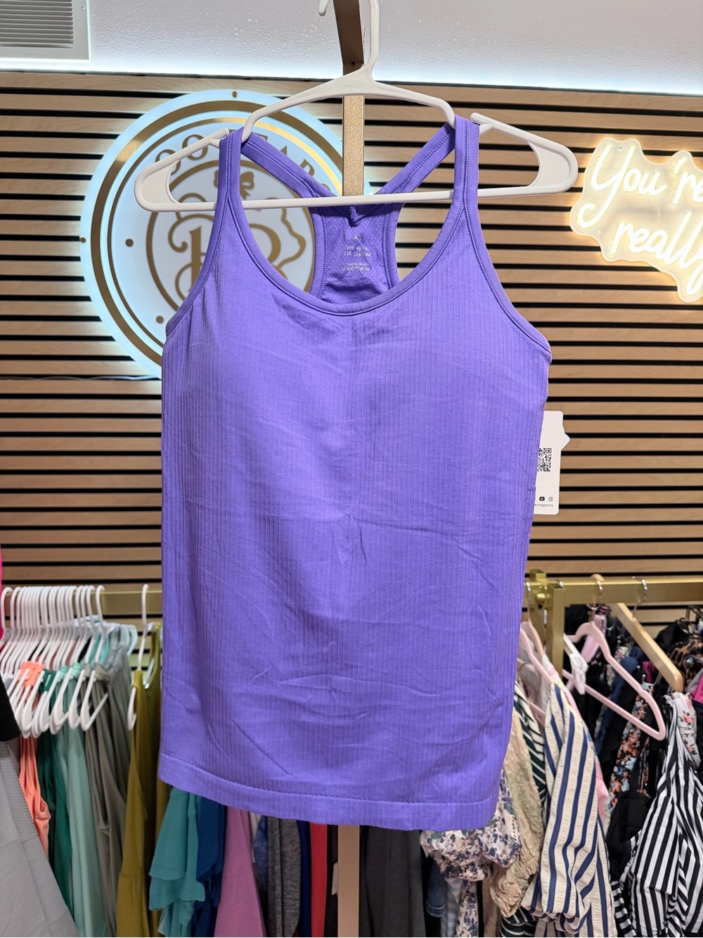 Women’s Purple Racerback Tank Top - Lightweight Stretch Knit